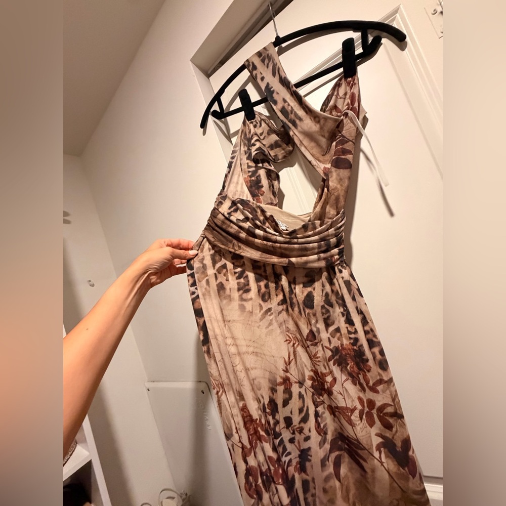 Leopard Maxi Ruffle Dress in Multi - Picture 6 of 6